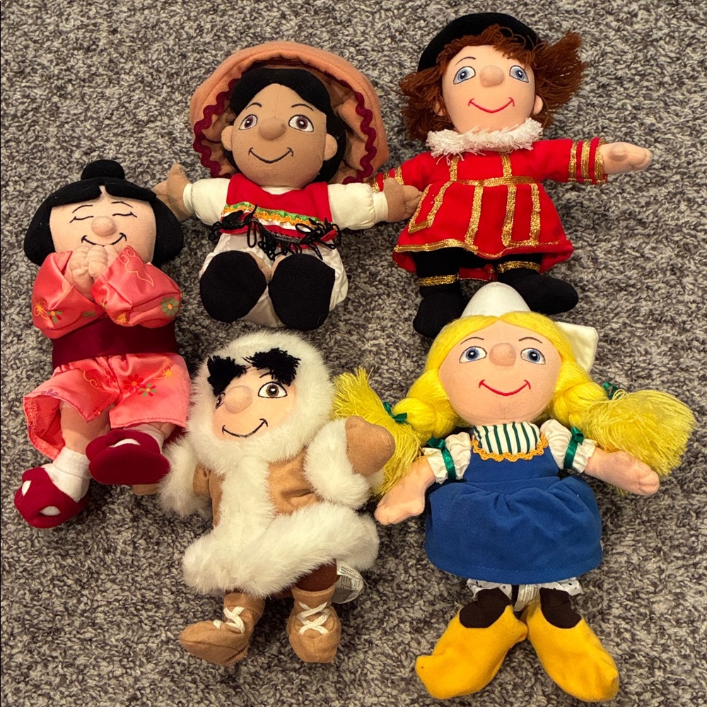 Disney Small World Beanbag Plush Doll Lot
